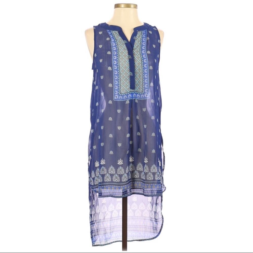 Knox Rose Sheer Sleeveless Tunic Blouse Women's XS